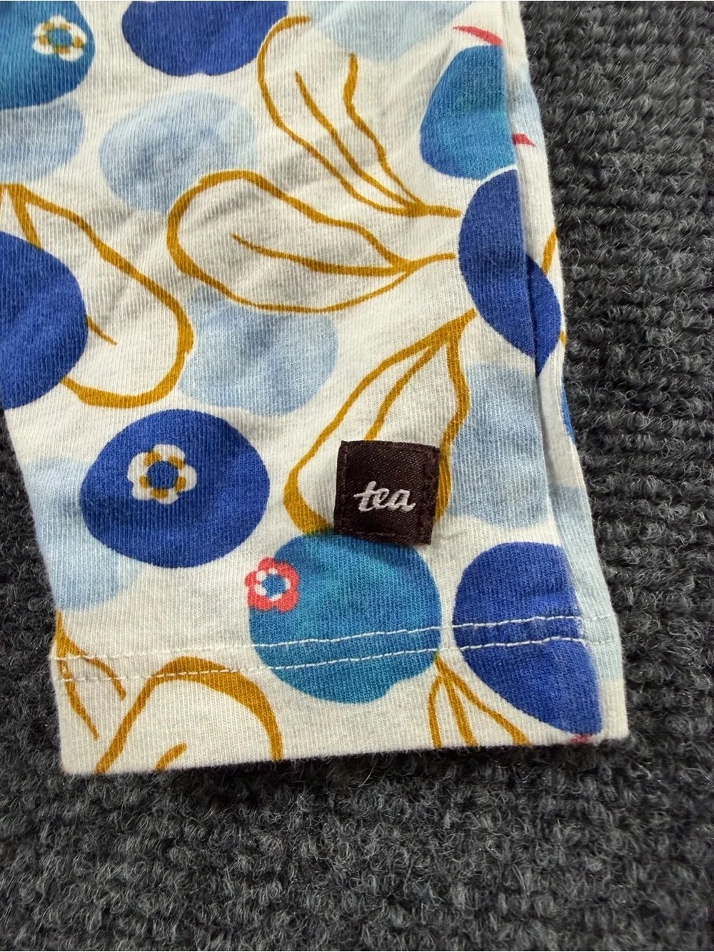 Tea Brand Baby Romper Whimsical Blue Blueberry Print 3-6 Months